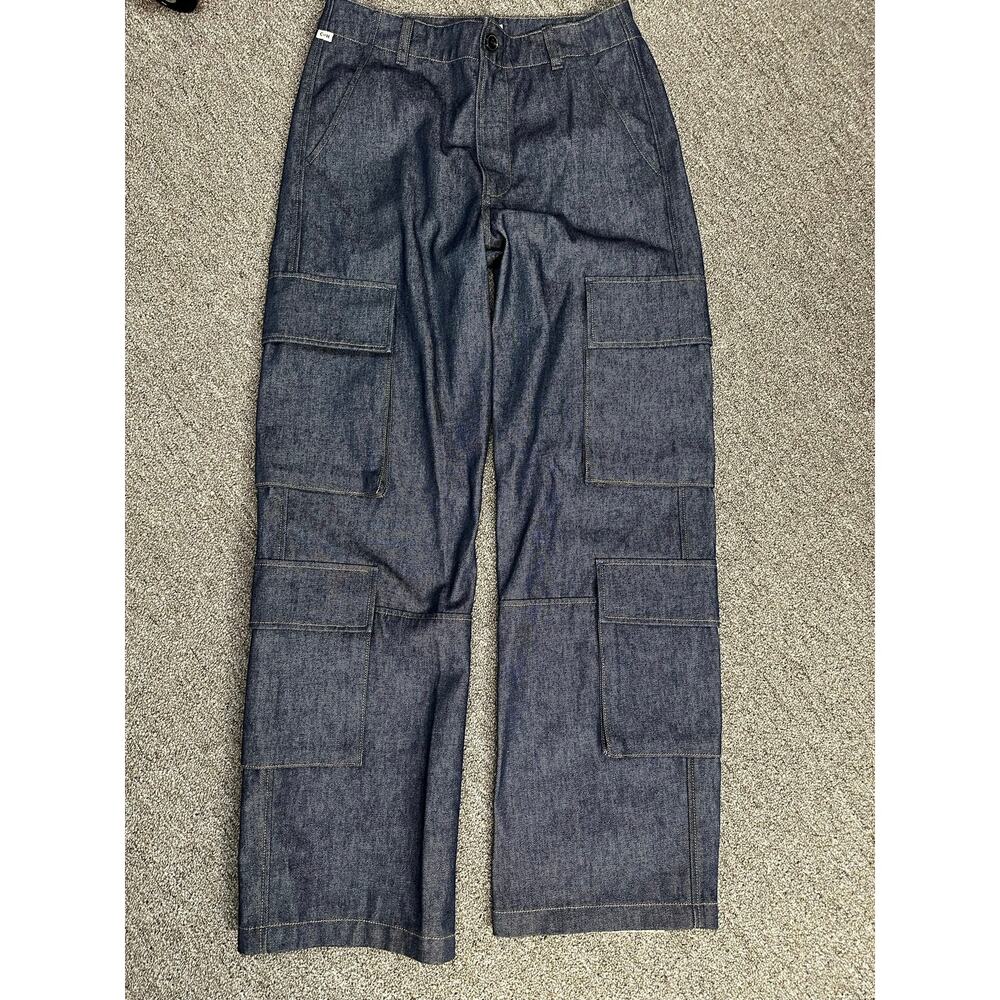 156-Citizens of Humanity Wide Leg Double Pocket Cargo Jeans Size 27 Sample NWOT
